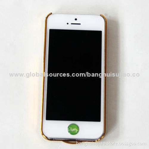 2014 Wooden Diamond Case for iPhone 5S, Wooden Sticker, Electro-plated